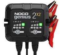 NOCO GENIUS2X2 2x2A 6V/12V Chargeur 2 Batteries et Mainteneur de Charge | Plomb (AGM, EFB, Start & Stop) et lithium (LiFePO4) - 2 batteries à la fois : voiture, moto, scooter, bateau, etc.