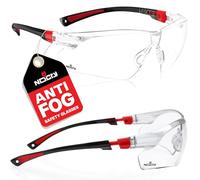 NoCry Lunettes de protection avec verres anti-buée transparents et résistants aux rayures, protection latérale et branches antidérapantes, protection UV, certifiées EN166/EN170, réglables (noir et