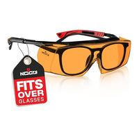 NoCry Lunettes de sécurité anti-lumière bleue avec protection UV 100 % - Protection contre les UV avec verres anti-buée et anti-rayures ; Certifiées ANSI Z87.1 - Branches ajustables avec embout