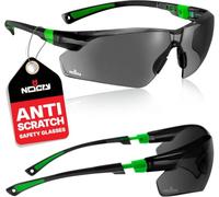 NoCry Lunettes de soleil de sécurité pour le travail et le sport avec verres enroulables teintés verts et poignées antidérapantes , protection UV 400 , monture réglable , noir et vert