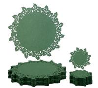 Noctiflorous Lot de 12 sets de table ronds en feutre avec dessous de verre, antidérapants, résistants à la chaleur, durables, décorations de table d'automne pour table de salle à manger (vert, 12)