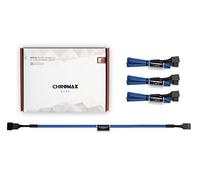 Noctua NA-SEC1 chromax.blue, Kit Rallonge 30cm pour Ventilateur Lot de 4 | Rallonges avec Connecteurs 4 Broches PWM Compatibles avec Ventilateurs 3 Broches, Robuste et Résistant à la Chaleur, Lot de 4
