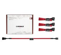 Noctua NA-SEC1 chromax.red, Kit Rallonge 30cm pour Ventilateur Lot de 4 | Rallonges avec Connecteurs 4 Broches PWM Compatibles avec Ventilateurs 3 Broches, Robuste et Résistant à la Chaleur, Lot de 4