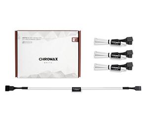 Noctua NA-SEC1 chromax.white, Kit Rallonge 30cm pour Ventilateur Lot de 4 | Rallonges avec Connecteurs 4 Broches PWM Compatibles avec Ventilateurs 3 Broches, Robuste et Résistant à la Chaleur, Lot de 4