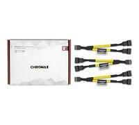 Noctua NA-SYC1 chromax.yellow, Câble Répartiteur PC 2 Sorties Lot de 3 | Câble Répartiteur 4 Broches PWM Compatible avec Ventilateurs 3 Broches, Gaine Robuste et Résistant à la Chaleur, Lot de 3