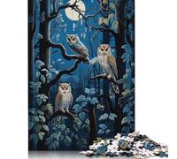 Nocturnal Owls Ensemble Puzzle 1000 Pièces Educa Jouet en Bois Divertissement Créatif Décoration Intérieure Jeu Éducatif Challenge Toy Adultes & Enfants des 14 Ans 1000pcs (38x26cm)