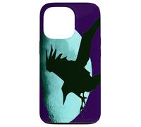 Nocturnal Raven Once in A Blue Moon Art Halloween Art Coque pour iPhone 13 Pro