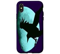 Nocturnal Raven Once in A Blue Moon Art Halloween Art Coque pour iPhone X/XS