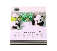 Nocturnalvision Planificateur hebdomadaire Vingt-six Panda Motif pignon spécial déchirure papier immunitaire rechargeable Planificateur de bureau compact Calendrier six semaines