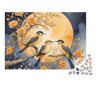 Nocturne Oiseaux Lune 1000 Pièces Puzzle pour Adultes Papier Recy nti-Stress Difficile pour Experts Stimuler l'esprit sans Reflets 70x50cm/1000pcs