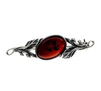Noda 4022 Broche classique ovale en ambre de la Baltique et argent sterling, Ambre,