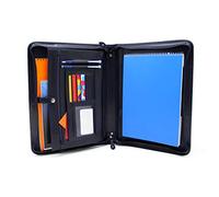 Noda Porte-documents A4 en simili cuir pour conférences, présentation, réunion, conférence, bleu
