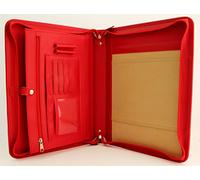 Noda Porte-documents en similicuir A4, conférencier A4, organiseur professionnel, étui d'écriture, porte-documents en cuir (rouge)