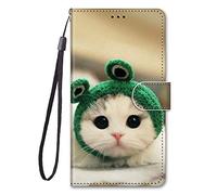Nodigao Coque Compatible pour Honor Magic 7 Lite 5G Antichoc avec Support Clapet Design Animal Motif Drôle Étui Bumper 369 Kickstand Case Cover Housse Portefeuille - Chat C