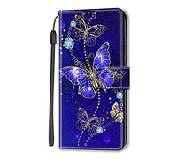 Nodigao Cuir Coque pour Realme Note 70T Antichoc avec Support Clapet Design Silicone Animal Motif Drôle Étui Bumper Kickstand Case Cover Housse Portefeuille Pochette - Papillon