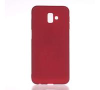 Nodigo Coque Compatible avec Samsung Galaxy J6 Plus 2018 Silicone Motif Drôle Couleur Unie Créatif Antichoc TPU Étui Anti Choc Bumper Mat Case Cover One Piece Housse - Rouge