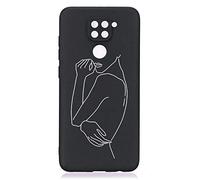 Nodigo Coque Compatible pour Xiaomi Redmi Note 9 Silicone Motif Drôle Noir Créatif Antichoc TPU Étui Anti Choc Bumper Mat Case Cover One Piece Housse - Corps