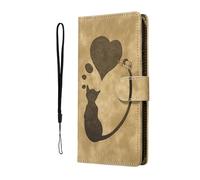 Nodigo-EU Compatible pour Xiaomi Redmi Note 13 5G Coque Cuir Magnétique Antichoc avec Support Clapet Design Chat Motif Drôle Étui Kickstand Case Cover Housse Portefeuille - Le Brun B