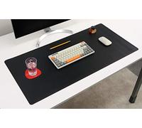 Nodito Sous-main en cuir double face, buvard pour ordinateur portable, tapis de souris, écriture, dessin, tapis d'art et d'artisanat (43,2 x 88,9 cm, noir/rouge)