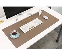 Nodito Sous-main en cuir double face, buvard pour ordinateur portable, tapis de souris, écriture, dessin, tapis d'art et d'artisanat (43,2 x 88,9 cm, kaki)