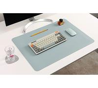 Nodito Sous-main en cuir double face, buvard pour ordinateur portable, tapis de souris, écriture, dessin, tapis d'art et d'artisanat (43,2 x 61 cm, bleu/argent)