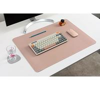 Nodito Sous-main en cuir double face, sous-main pour ordinateur portable, tapis de souris, écriture, dessin, tapis d'art et d'artisanat (43,2 x 61 cm, rose/argenté)