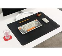 Nodito Sous-main en cuir double face, sous-main pour ordinateur portable, tapis de souris, écriture, dessin, tapis d'art et d'artisanat (43,2 x 61 cm, noir/rouge)