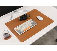 Nodito Sous-main en cuir double face, sous-main pour ordinateur portable, tapis de souris, écriture, dessin, tapis d'art et d'artisanat (43,2 x 61 cm, marron/marron foncé)
