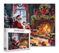 Noël 1000 pièces puzzles pour adultes Père Noël puzzle pour la famille stimulante activité jeu arbre de Noël cadeau nature morte œuvre d'art puzzle pour la décoration de la maison 20 x 68 cm