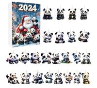 Noël 2024 - Compte à rebours mignon en acrylique pour 24 jours, décoration de vacances en acrylique pour, adolescents, adultes, cadeau festif à faire soi-même, décoration saisonnière amusante