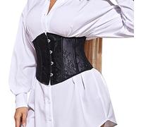 Noël 2024 Nouveau Femmes Sexy Bustier Corset Top Oeillet De Mode Imprimé Floral Push Up Crop Tops Vintage Débardeur Party Clubwear Corsage Brassière Dentelle Lot (Black, XL)