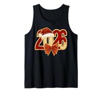 Noel 2026 Bonnet de Père Noël Nœud Esprit des Fêtes Débardeur