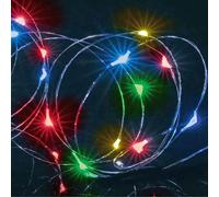 Noël 50 Micro Leds Multicolores Avec Minuterie À Piles Pour Intérieur/Extérieur