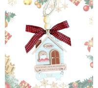 Noël à déménager dans la nouvelle maison 2026 - Pendentif d'arbre de Noël en bois 2D avec design élégant, matériau durable et facile à accrocher | Cadeau idéal pour une pendaison de crémaillère