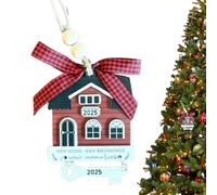 Noël à déménager dans la nouvelle maison 2026 - Pendentif d'arbre de Noël en bois 2D avec design élégant, matériau durable et facile à accrocher | Cadeau idéal pour une pendaison de crémaillère