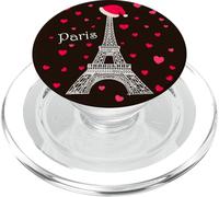 Noël à la Tour Eiffel Paris, Bonnet de Noël, Amour cœur PopSockets PopGrip pour MagSafe