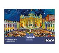 Noël à Minuit Messe Puzzle en Bois Imperméable DIY Puzzles De 1000 Pièces pour Adultes Cadeaux Coloré Jeux Éducatifs
