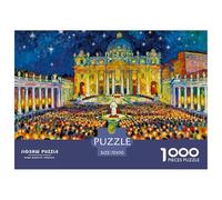 Noël à Minuit Messe Puzzle en Bois Imperméable Puzzles De 1000 Pièces pour Adultes Cadeaux Impossible Jeux Éducatifs