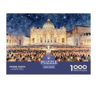 Noël à Minuit Messe Puzzle en Bois Imperméable Puzzles De 1000 Pièces pour Adultes Cadeaux Impossible De Décoration pour La Maison