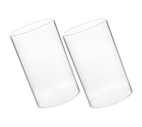 Noël Abat Jour Verre Bougie Cylindres Transparents 2 Pcs | Verre Borosilicate, Design Ouvert des Deux Côtés, pour Piliers, Bases de Chandelier, Repas Familiaux et Patio