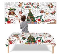 Noël Affiche à Colorier, 80 x 180cm Noël Nappe de Table à Colorier, Nappe à Colorier Noel pour Enfants, Coloriage Geant Noël, Décoration de Table de Noël, Cadeau de Noël, Activités pour Enfants