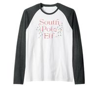 Noël Amusant avec Elfe du Pôle Sud Manche Raglan