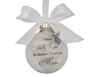 Noël ange dans le ciel, boules commémoratives Noël, décorations Noël en plumes - Ornement commémoratif ange au ciel, cadeau deu pour se souvenir vos proches Noël