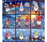 Noël Autocollant Fenêtre Feuilles Amovible Décorations d'Noël Sticker Flocons Père Noël Renne Stickers Noël Fenêtre Électrostatique DIY Autocollant Noël Pour Hiver Vitre Vitrine Fenêtre