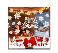 NoëL Autocollants Fenetre, Electrostatique Decoration Noel Fenetre, PVC Sapin Flocon de Neige Stickers Fenetre Noel pour Vitre Porte Deco Noel Fenetre Interieur