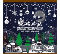 NoëL Autocollants Fenetre,Electrostatique PVC Autocollant Noel Fenetre,Double Face Amovibles DIY Fenêtres Stickers,Pour la Décoration des Portes et Fenêtres de Noël (11 Feuilles)