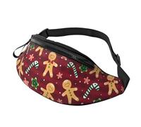 Noël avec des Bonshommes en Pain D'Épice Et des Bonbons Sac Banane Polyvalent Sac De Voyage Léger Poche Poitrine pour Voyages Sports Travail 14X35Cm