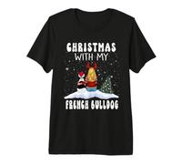 Noël avec Mon Chiot Bouledogue français Noël drôle T-Shirt Haut de Gamme