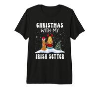 Noël avec Mon Chiot Chien Setter Irlandais Noël drôle T-Shirt Haut de Gamme