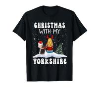 Noël avec Mon Chiot Yorkshire Terrier Funny Xmas T-Shirt Graphique avec Valeur